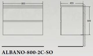 Тумба под раковину BelBagno подвесная 80x50см Bianco Lucido ALBANO-800-2C-SO-BL